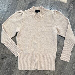 J. Crew Light Tan Knit puff Sleeve
